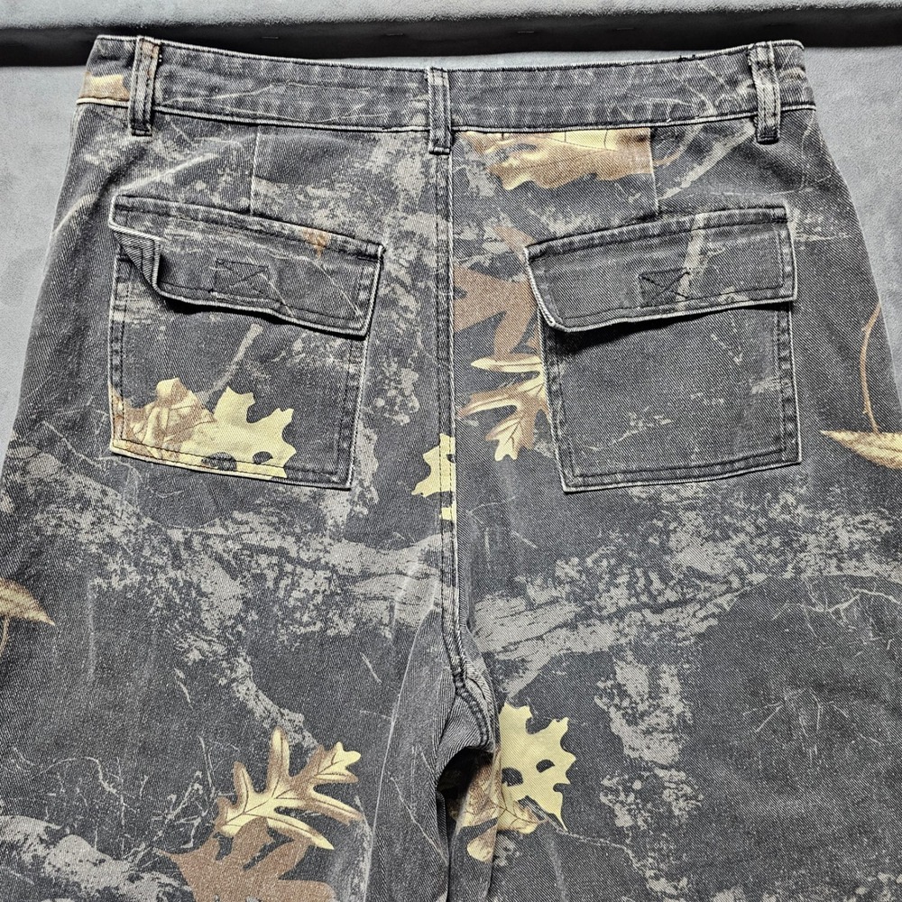 Akira Convertible Cargo Pants Grey Leaf Camo Wide Leg 100% Cotton 24JWHJ7779 XL - Picture 12 of 16